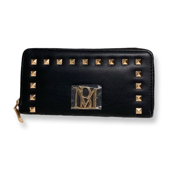 NWT Badgley Mischka Black Vegan Leather Wallet - Picture 1 of 6